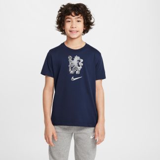 Chelsea Nike Lion T-Shirt - Obsidian - Kids