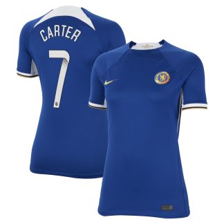 Chelsea Nike WSL Home Stadium Shirt 2023-24 - Womens with Carter 7 printing