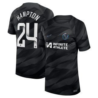 Chelsea WSL Home Stadium Goalkeeper Sponsored Shirt 2023-24 - Kids with Hampton 24 printing