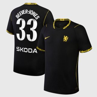 Chelsea WSL Nike Aero-FIT Away Match Shirt 2026-27 with Beever-Jones 33 printing