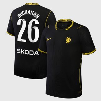 Chelsea WSL Nike Aero-FIT Away Match Shirt 2026-27 with Buchanan 26 printing