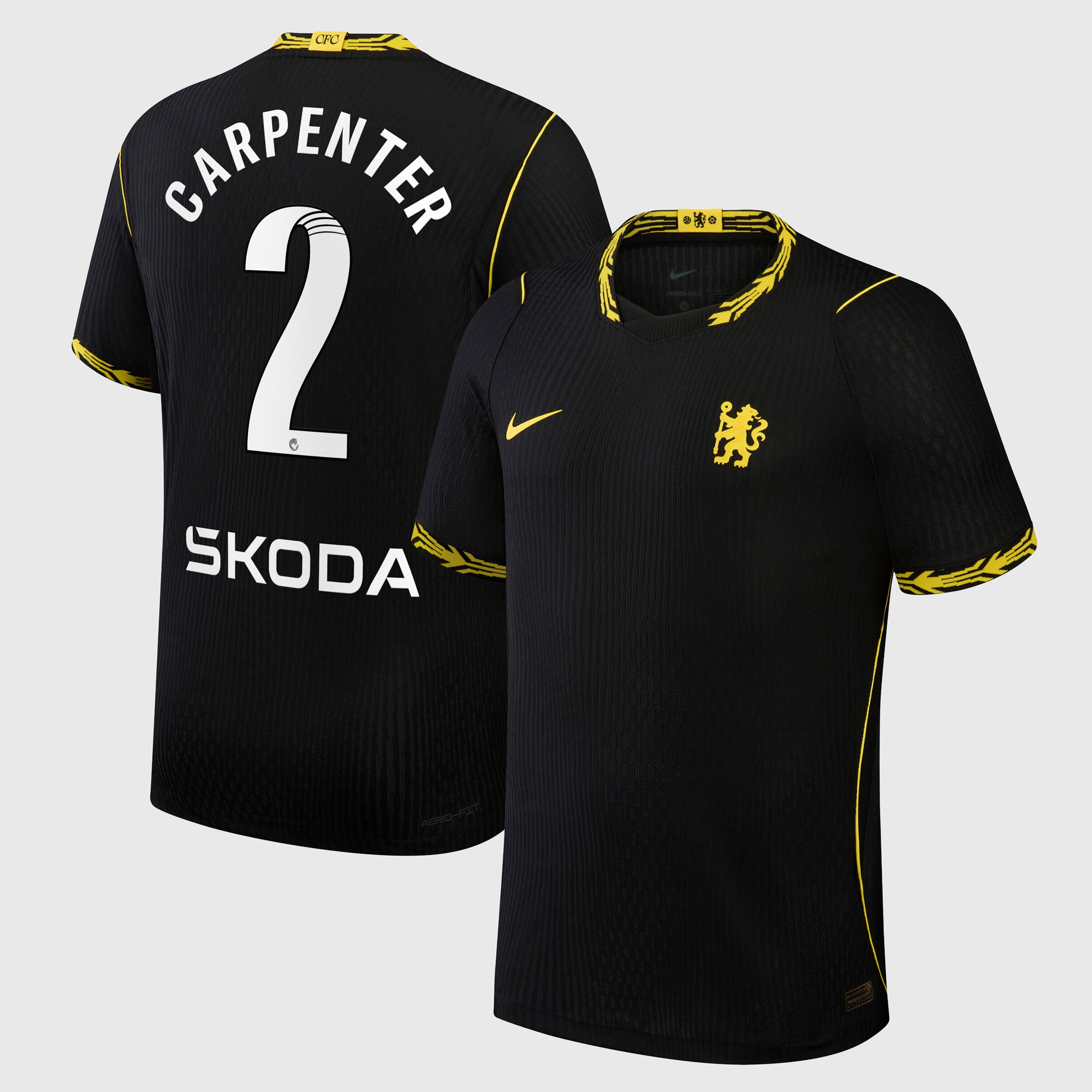 Chelsea WSL Nike Aero-FIT Away Match Shirt 2026-27 with Carpenter 2 printing