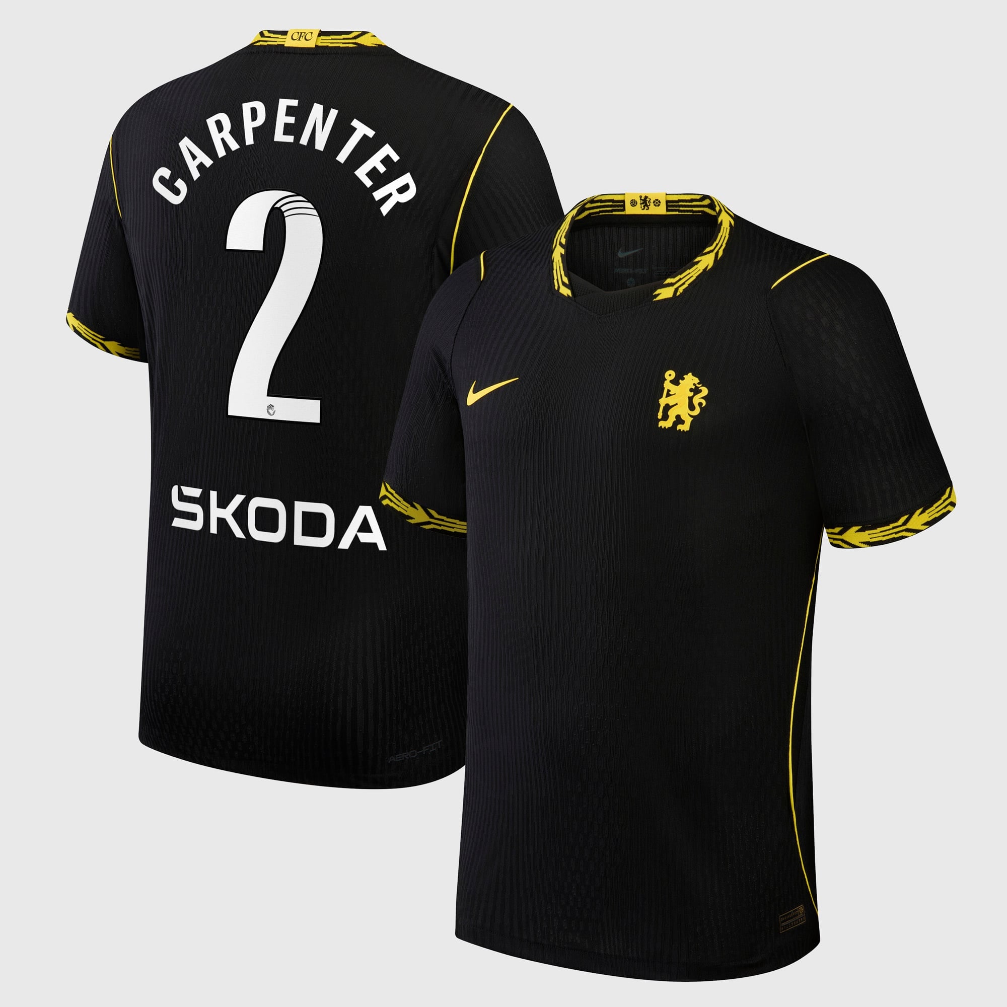 Chelsea WSL Nike Aero-FIT Away Match Shirt 2026-27 with Carpenter 2 printing