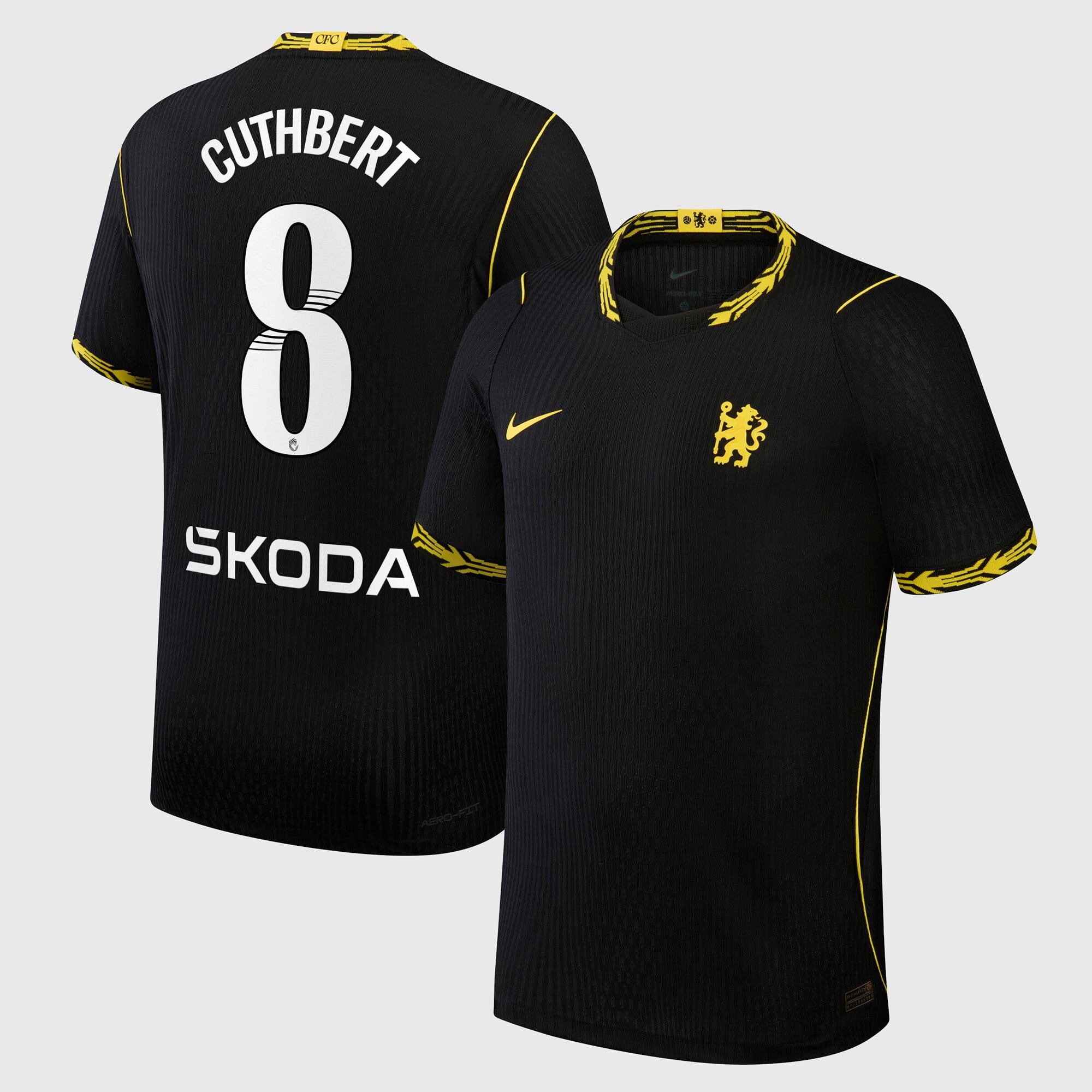 Chelsea WSL Nike Aero-FIT Away Match Shirt 2026-27 with Cuthbert 8 printing