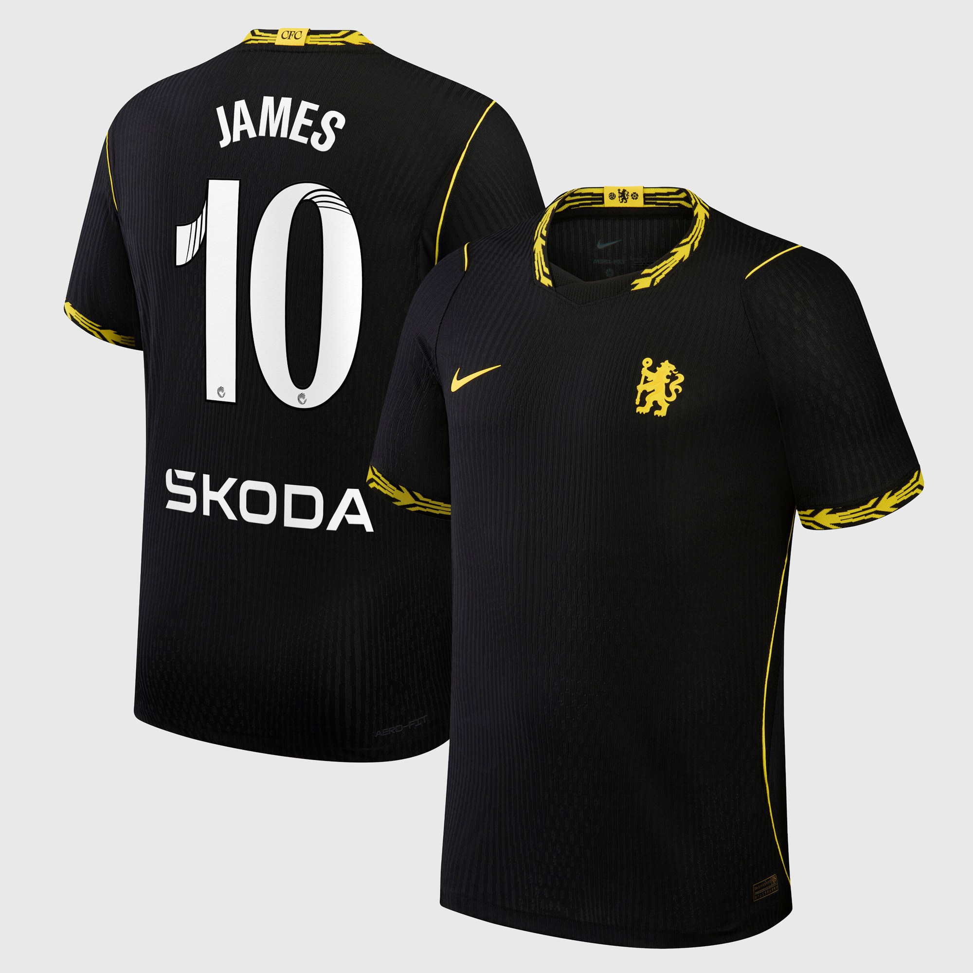 Chelsea WSL Nike Aero-FIT Away Match Shirt 2026-27 with James 10 printing