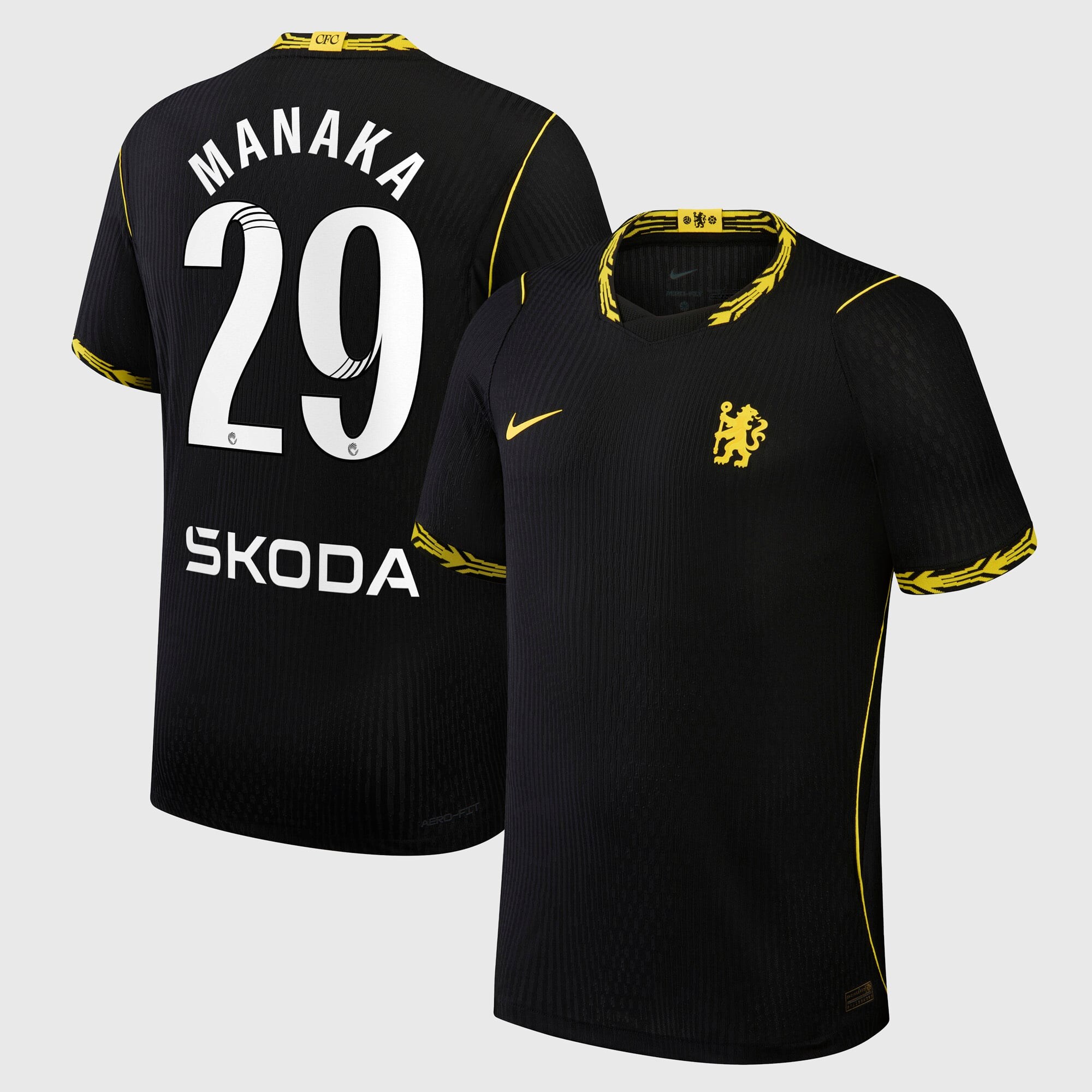 Chelsea WSL Nike Aero-FIT Away Match Shirt 2026-27 with Manaka 29 printing