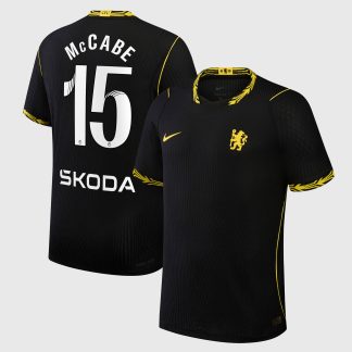 Chelsea WSL Nike Aero-FIT Away Match Shirt 2026-27 with McCabe 15 printing