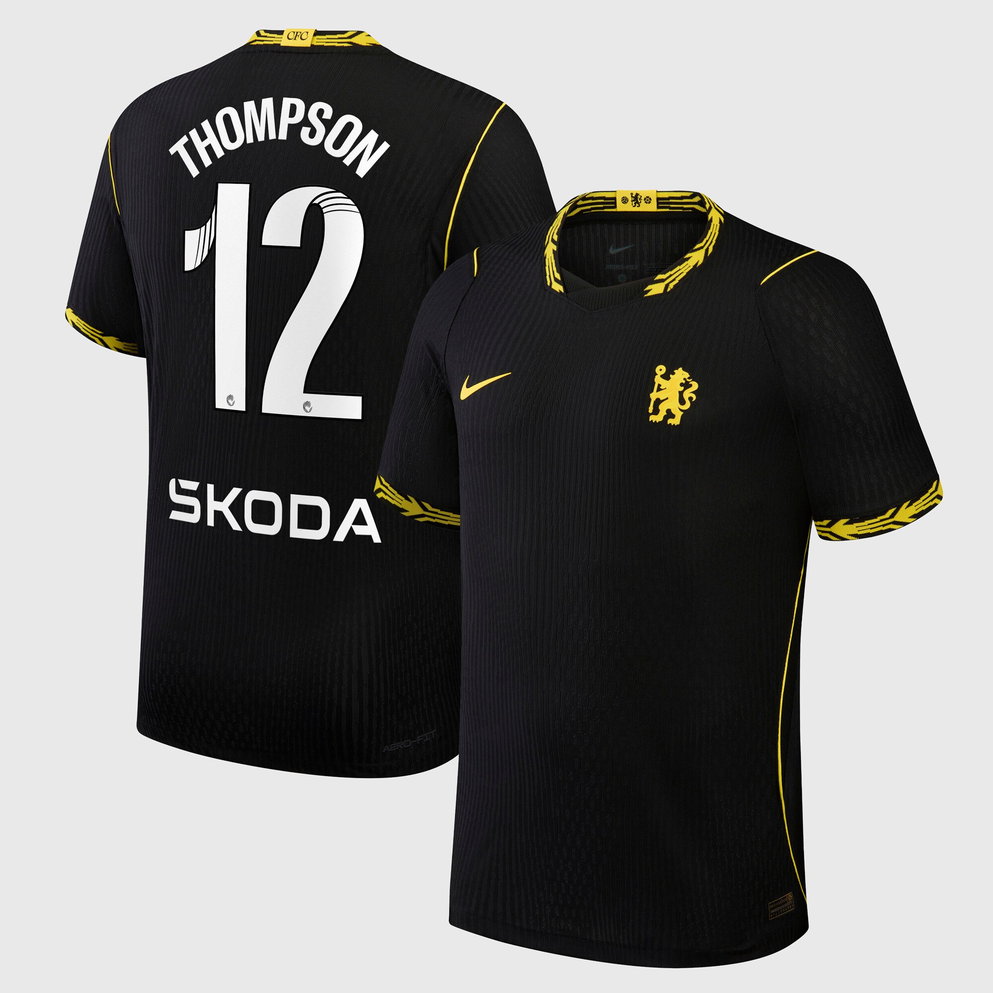 Chelsea WSL Nike Aero-FIT Away Match Shirt 2026-27 with Thompson 12 printing