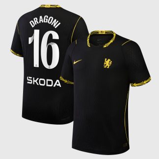 Chelsea WSL Nike Away Aero-FIT Match Shirt 2026-27 with Dragoni 16 printing