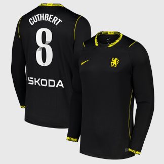 Chelsea WSL Nike Away Stadium Long Sleeve Shirt 2026-27 with Cuthbert 8 printing