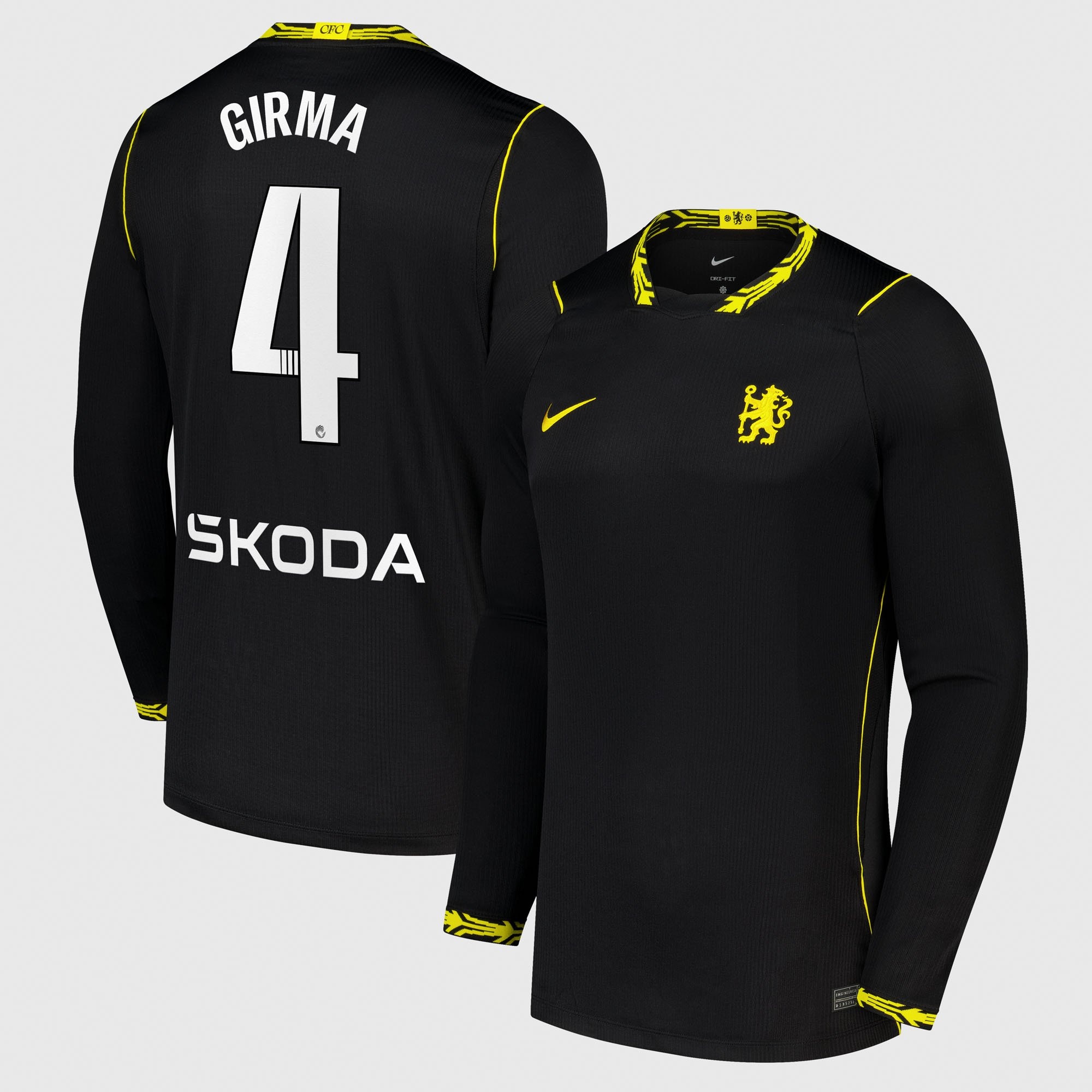 Chelsea WSL Nike Away Stadium Long Sleeve Shirt 2026-27 with Girma 4 printing