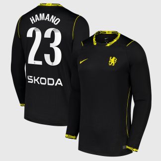 Chelsea WSL Nike Away Stadium Long Sleeve Shirt 2026-27 with Hamano 23 printing