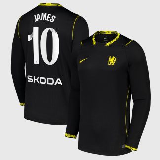 Chelsea WSL Nike Away Stadium Long Sleeve Shirt 2026-27 with James 10 printing