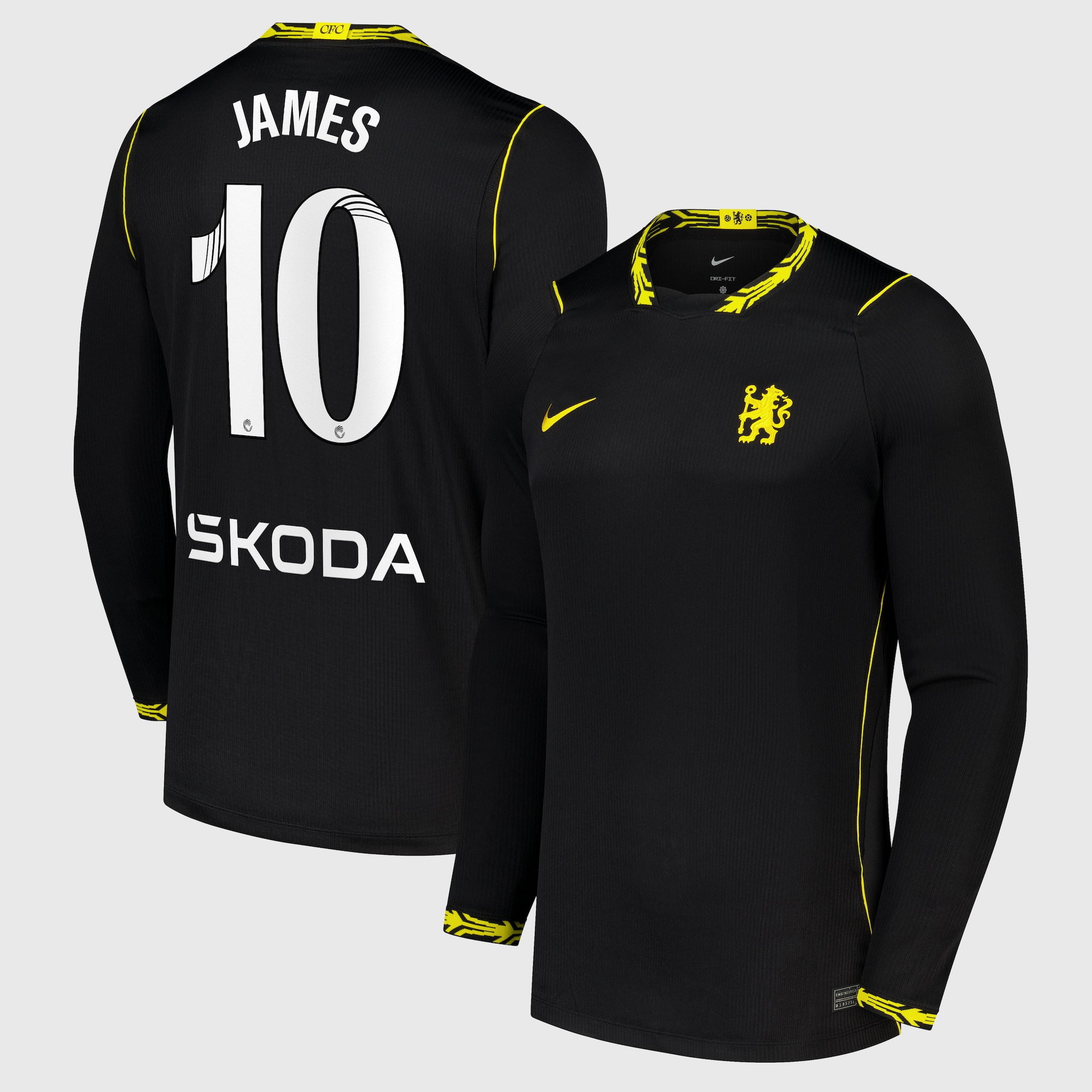 Chelsea WSL Nike Away Stadium Long Sleeve Shirt 2026-27 with James 10 printing