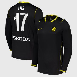 Chelsea WSL Nike Away Stadium Long Sleeve Shirt 2026-27 with Las 17 printing