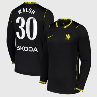 Chelsea WSL Nike Away Stadium Long Sleeve Shirt 2026-27 with Walsh 30 printing