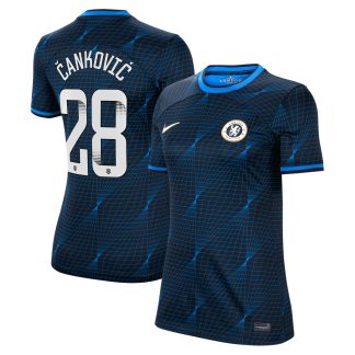 Chelsea WSL Nike Away Stadium Shirt 2023-24 - Womens with Cankovic 28 printing