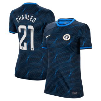 Chelsea WSL Nike Away Stadium Shirt 2023-24 - Womens with Charles 21 printing