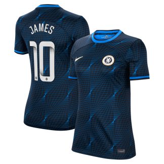 Chelsea WSL Nike Away Stadium Shirt 2023-24 - Womens with James 10 printing