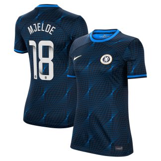 Chelsea WSL Nike Away Stadium Shirt 2023-24 - Womens with Mjelde 18 printing