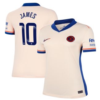 Chelsea WSL Nike Away Stadium Shirt 2024-25 - Womens with James 10 printing