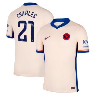 Chelsea WSL Nike Away Stadium Shirt 2024-25 with Charles 21 printing