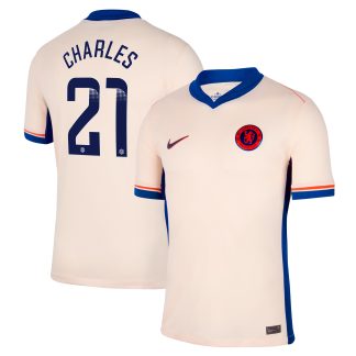 Chelsea WSL Nike Away Stadium Shirt 2024-25 with Charles 21 printing