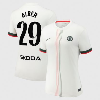 Chelsea WSL Nike Away Stadium Shirt 2025-26 - Womens with Alber 29 printing