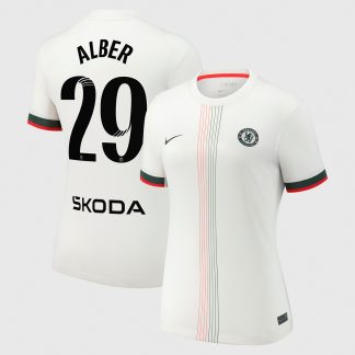 Chelsea WSL Nike Away Stadium Shirt 2025-26 - Womens with Alber 29 printing