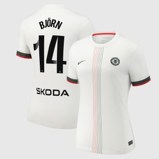 Chelsea WSL Nike Away Stadium Shirt 2025-26 - Womens with Björn 14 printing