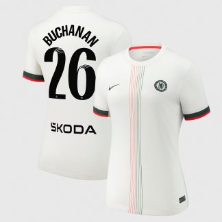 Chelsea WSL Nike Away Stadium Shirt 2025-26 - Womens with Buchanan 26 printing