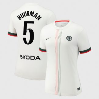 Chelsea WSL Nike Away Stadium Shirt 2025-26 - Womens with Buurman 5 printing