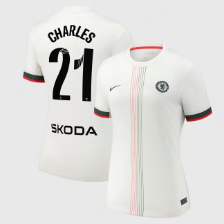 Chelsea WSL Nike Away Stadium Shirt 2025-26 - Womens with Charles 21 printing