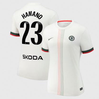 Chelsea WSL Nike Away Stadium Shirt 2025-26 - Womens with Hamano 23 printing