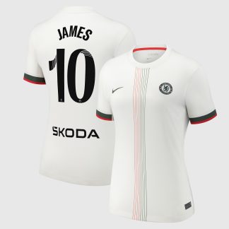 Chelsea WSL Nike Away Stadium Shirt 2025-26 - Womens with James 10 printing