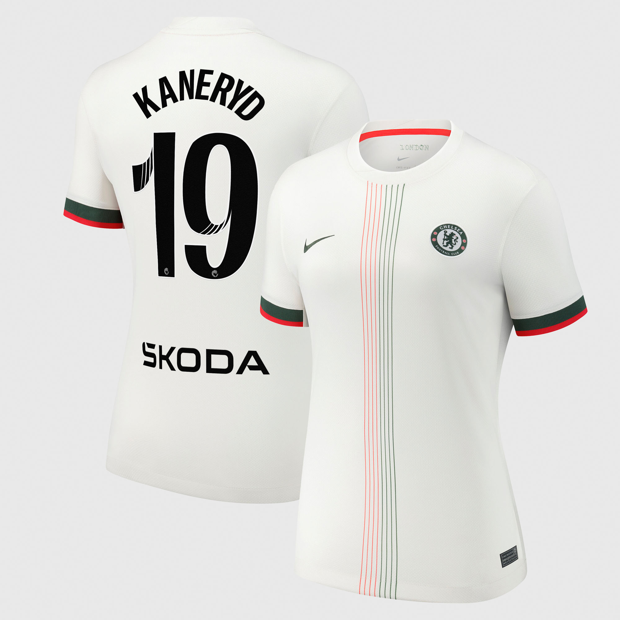Chelsea WSL Nike Away Stadium Shirt 2025-26 - Womens with Kaneryd 19 printing