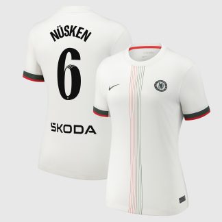 Chelsea WSL Nike Away Stadium Shirt 2025-26 - Womens with Nüsken 6 printing