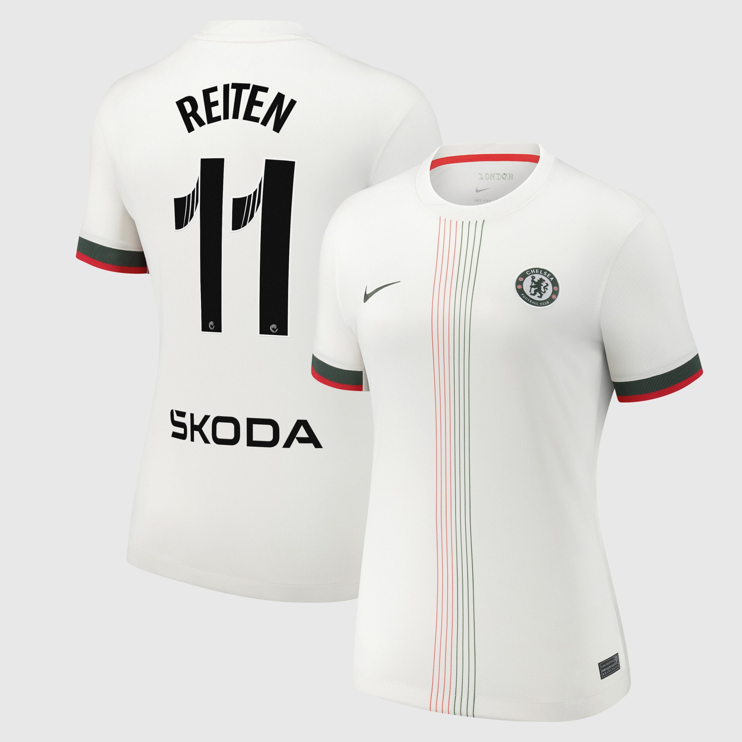 Chelsea WSL Nike Away Stadium Shirt 2025-26 - Womens with Reiten 11 printing
