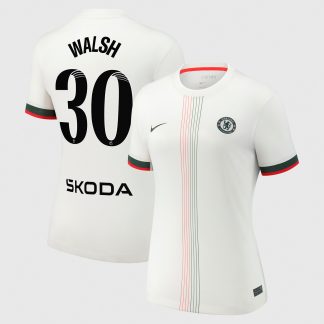 Chelsea WSL Nike Away Stadium Shirt 2025-26 - Womens with Walsh 30 printing