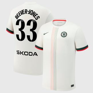 Chelsea WSL Nike Away Stadium Shirt 2025-26 with Beever-Jones 33 printing