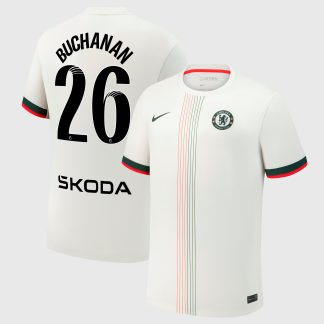 Chelsea WSL Nike Away Stadium Shirt 2025-26 with Buchanan 26 printing