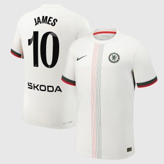 Chelsea WSL Nike Away Stadium Shirt 2025-26 with James 10 printing