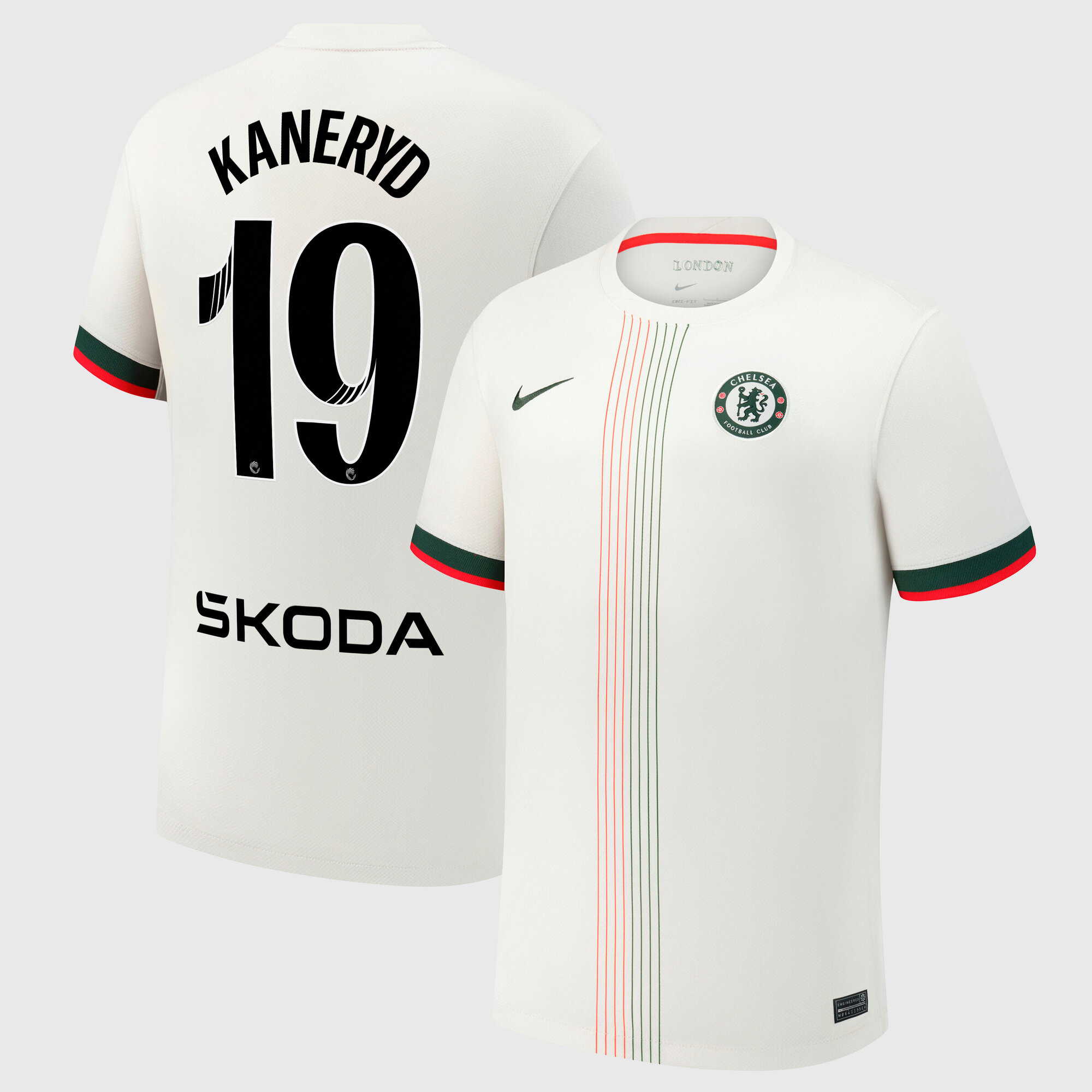Chelsea WSL Nike Away Stadium Shirt 2025-26 with Kaneryd 19 printing