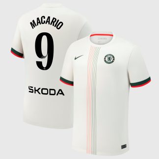 Chelsea WSL Nike Away Stadium Shirt 2025-26 with Macario 9 printing