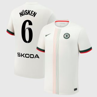 Chelsea WSL Nike Away Stadium Shirt 2025-26 with Nüsken 6 printing