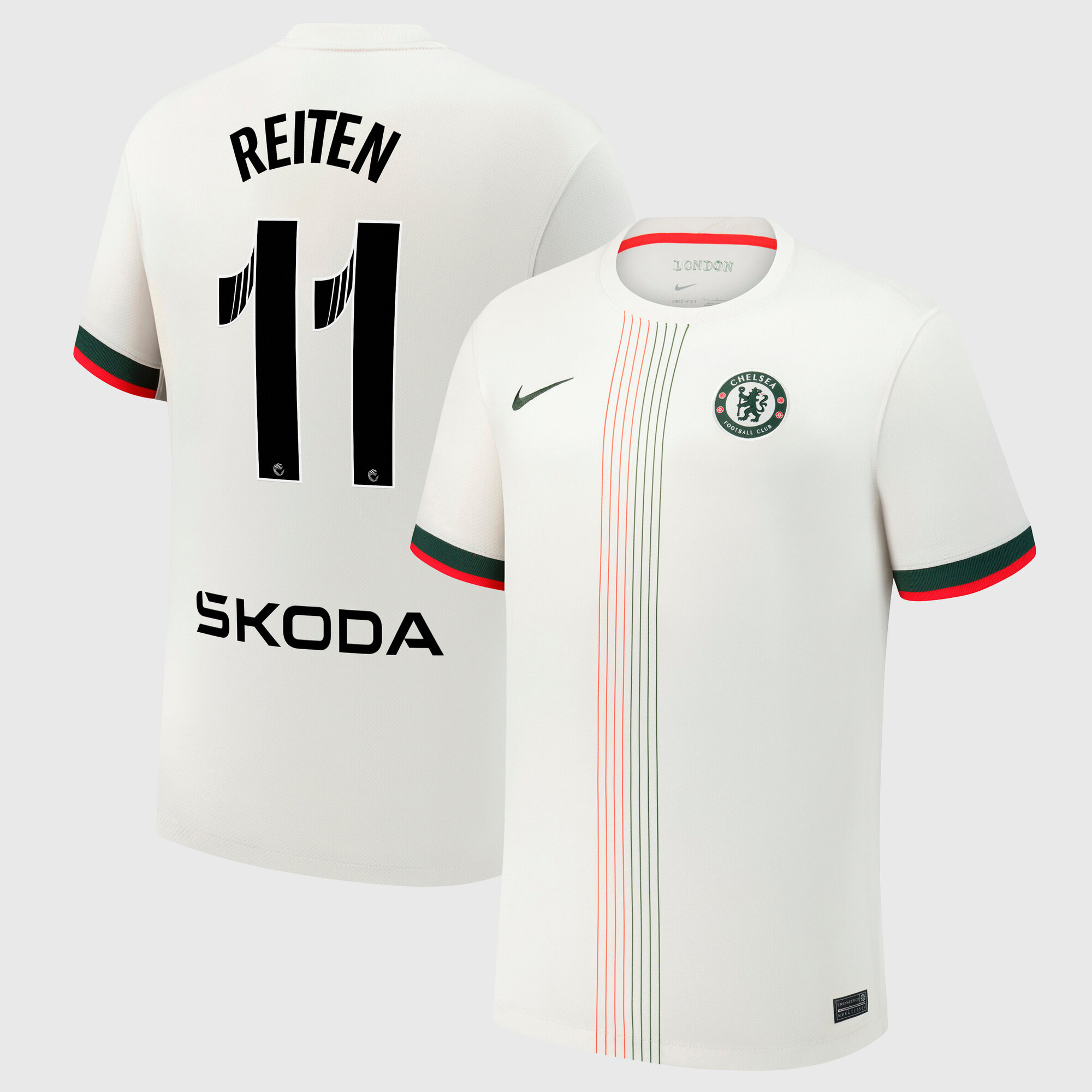 Chelsea WSL Nike Away Stadium Shirt 2025-26 with Reiten 11 printing