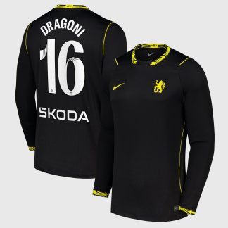 Chelsea WSL Nike Away Stadium Shirt 2026-27 - Long Sleeve with Dragoni 16 printing
