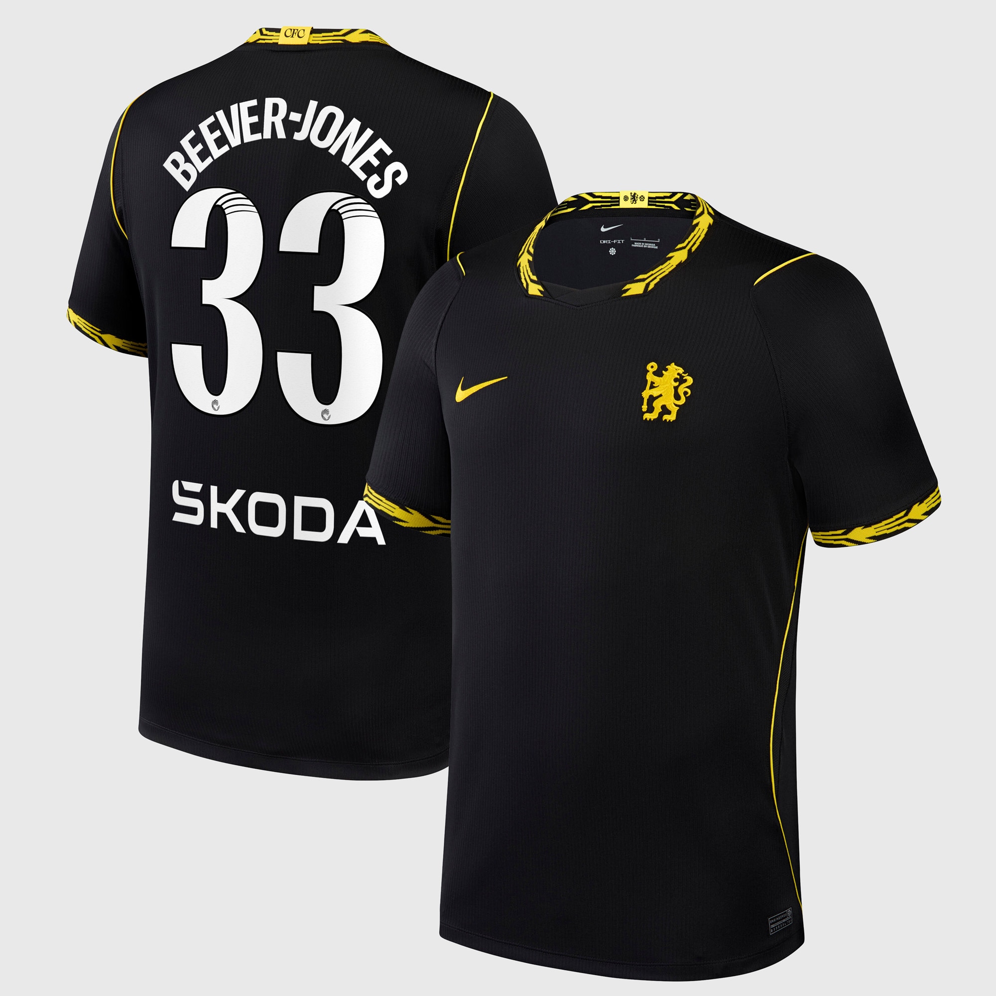 Chelsea WSL Nike Away Stadium Shirt 2026-27 with Beever-Jones 33 printing