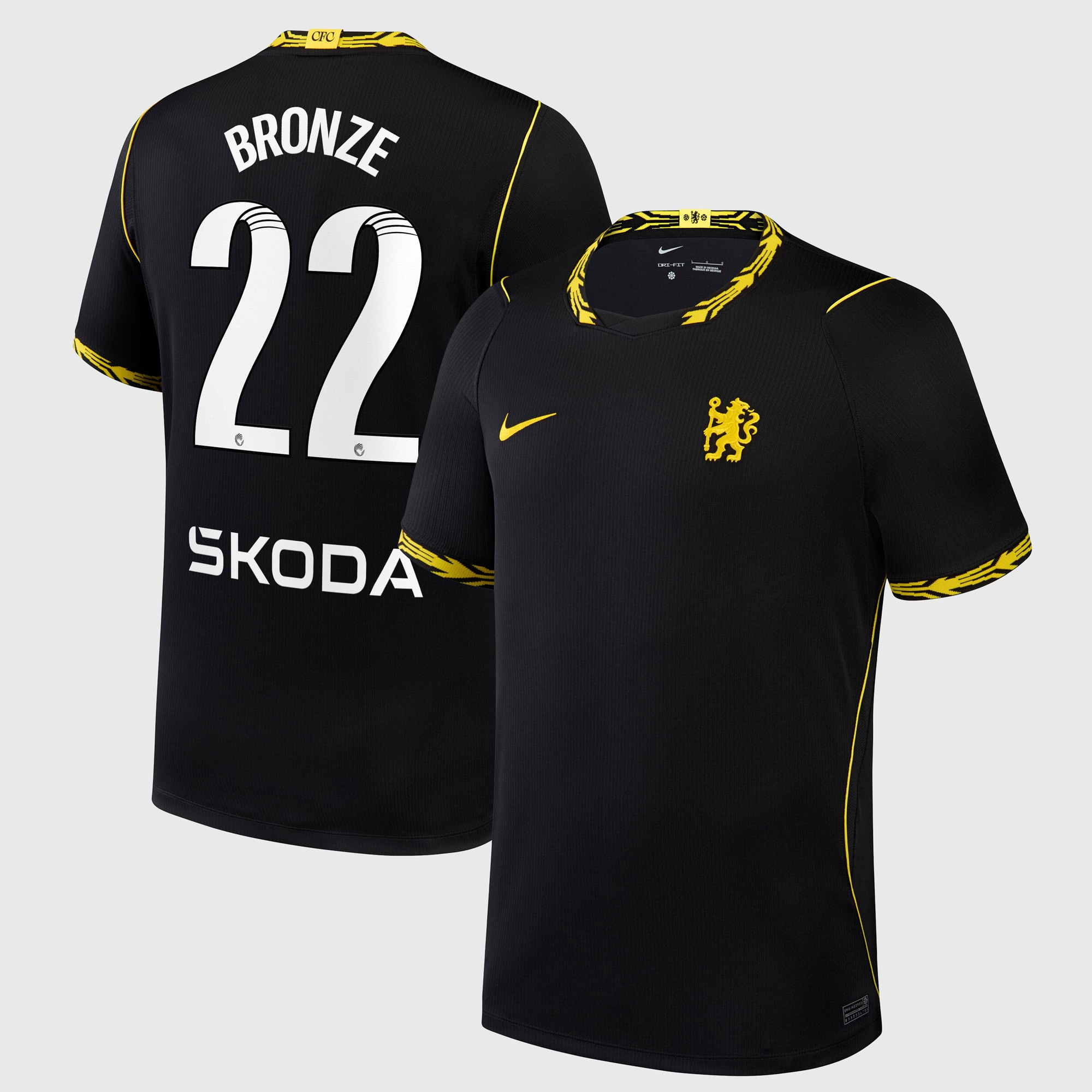 Chelsea WSL Nike Away Stadium Shirt 2026-27 with Bronze 22 printing