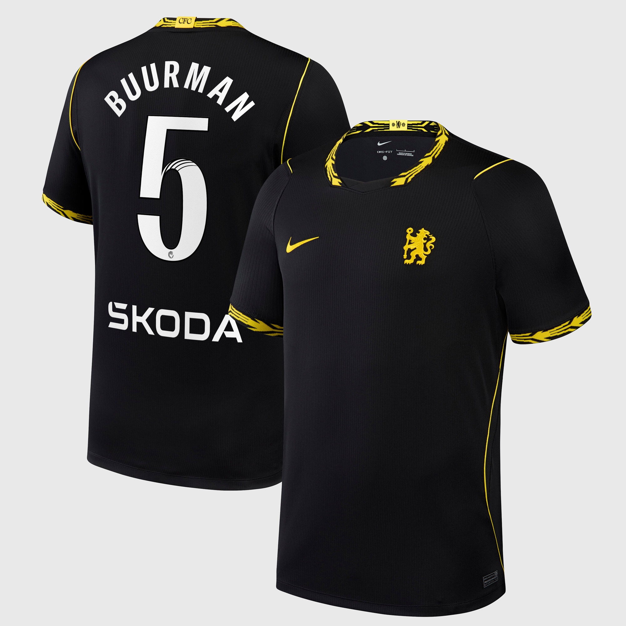 Chelsea WSL Nike Away Stadium Shirt 2026-27 with Buurman 5 printing